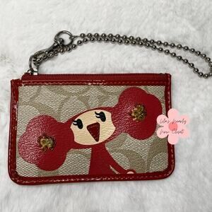 COACH Y2K Rare Poppy " Cherry " Limited Edition Card Holder Wallet